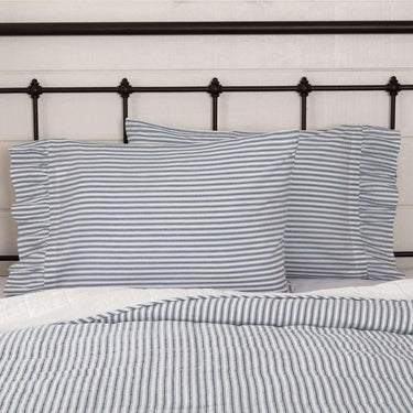 Sawyer Mill Blue Ticking Stripe Standard Pillow Case Set of 2 21x30 VHC Brands - The Fox Decor